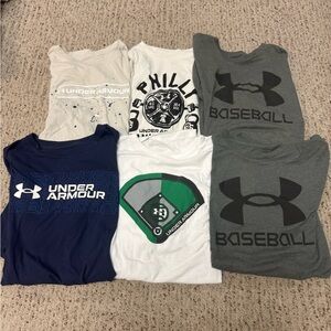 Under Armour Men’s Large Short Sleeve Tees - Navy, White, Gray